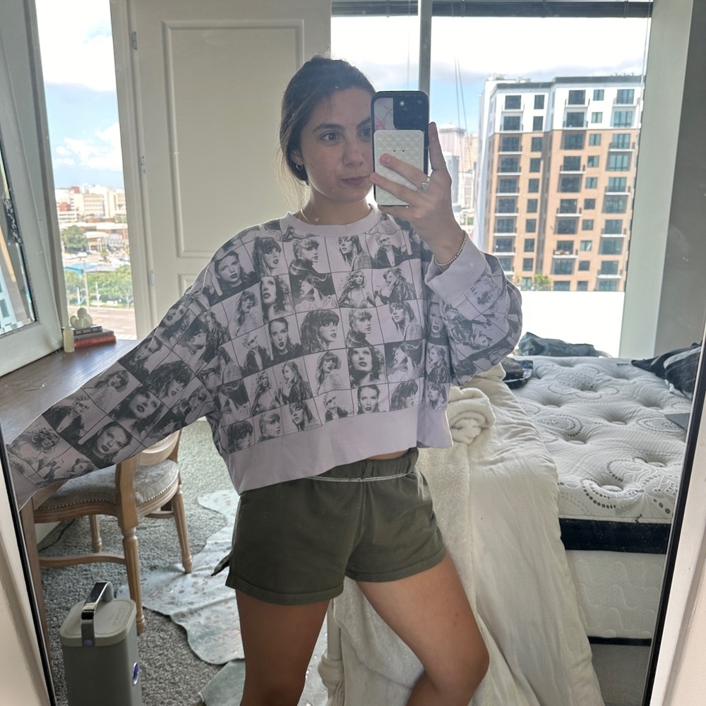 Taylor swift eras tour merch purple cropped crewneck